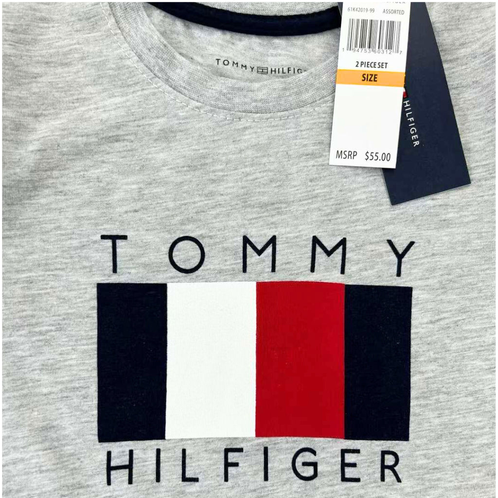 Tommy 2-Piece Gray Shirt & Blue Short Set for Boys AA68 2-10 Years Old