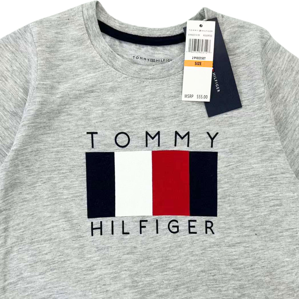 Tommy 2-Piece Gray Shirt & Blue Short Set for Boys AA68 2-10 Years Old