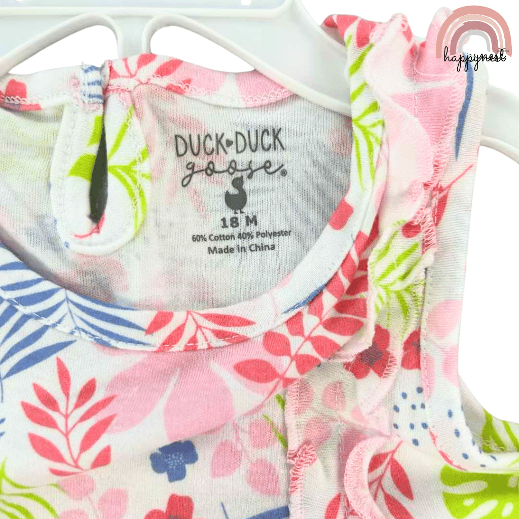 Pink Floral 3-Piece Baby Set: Dress, Bloomer & Reversible Sun Hat 6–24M – AA256