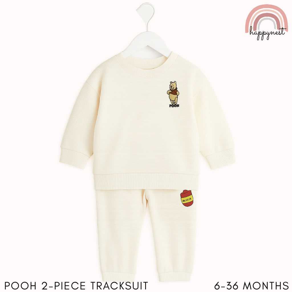 Pooh Baby 2PC Tracksuit – Cream Sweatshirt & Jogger Pants Set | 6–36 Months (SS540)