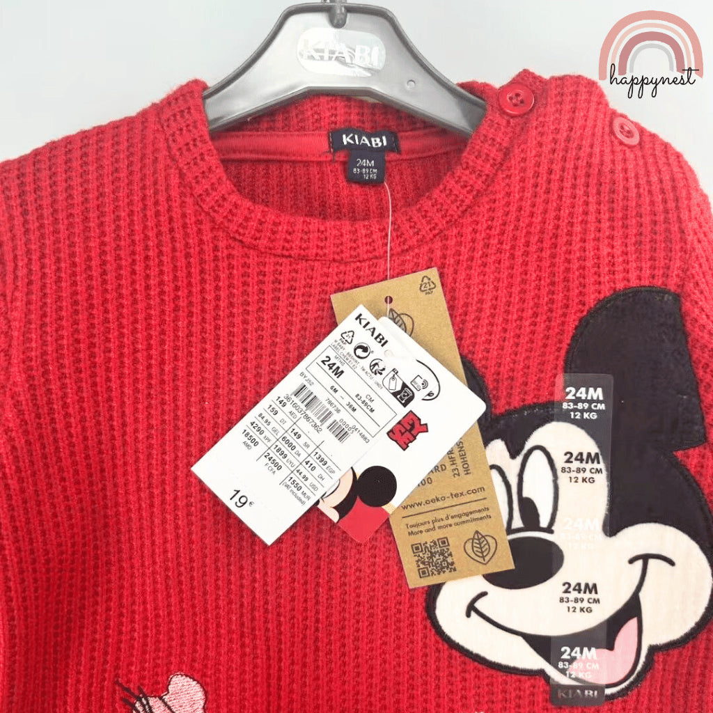 Kiabi 2-Piece Mickey Red Sweater & Jeans Baby Set (3–36 Months) | SS547