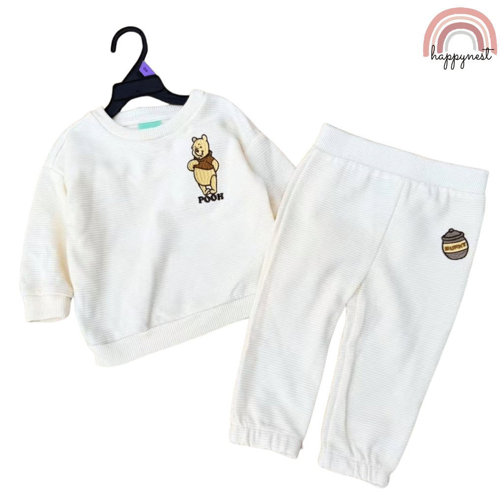 Pooh Baby 2PC Tracksuit – Cream Sweatshirt & Jogger Pants Set | 6–36 Months (SS540)