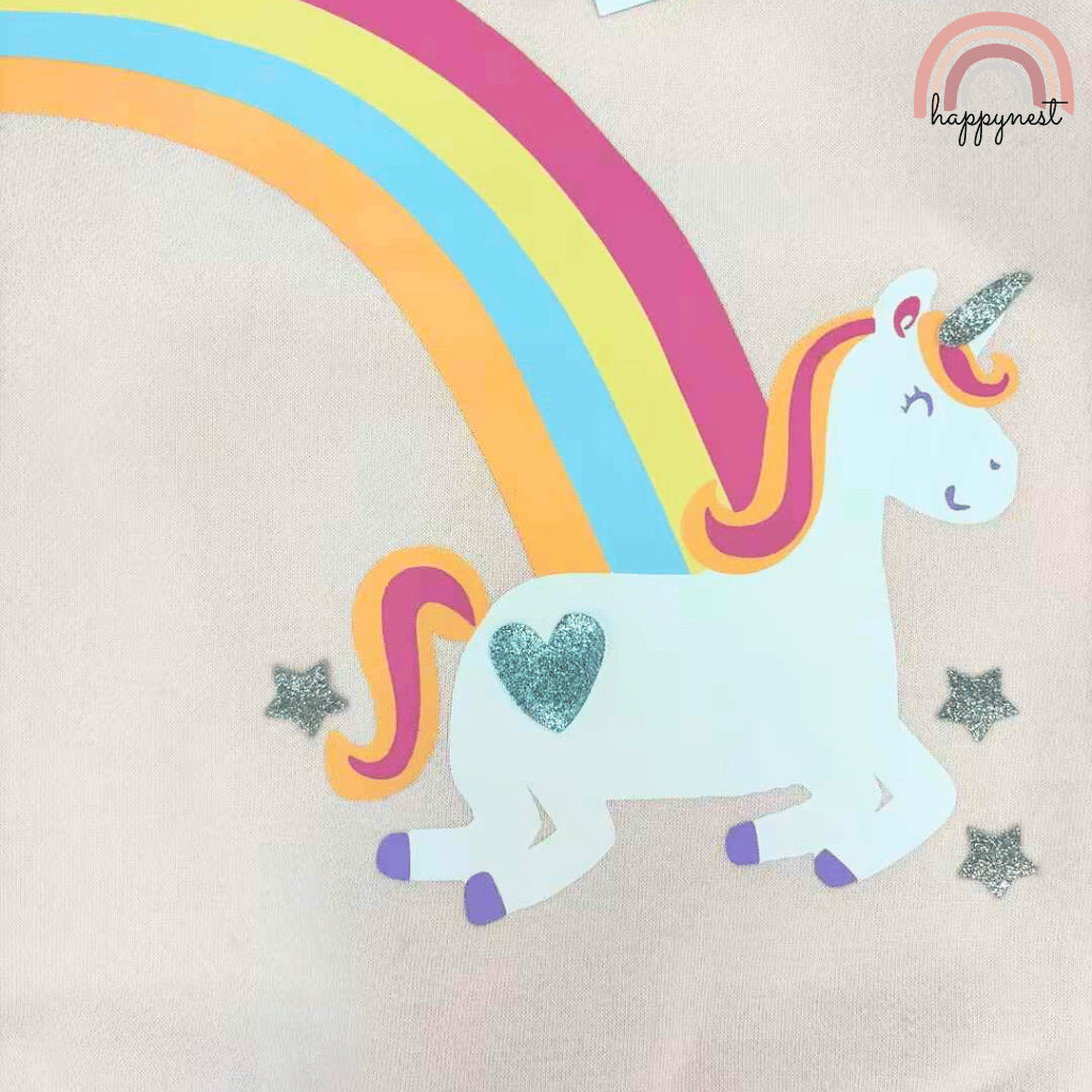 Unicorn Rainbow Baby Tracksuit Set, Soft Fleece Pink 3–36 Months | Baby Girls SS517