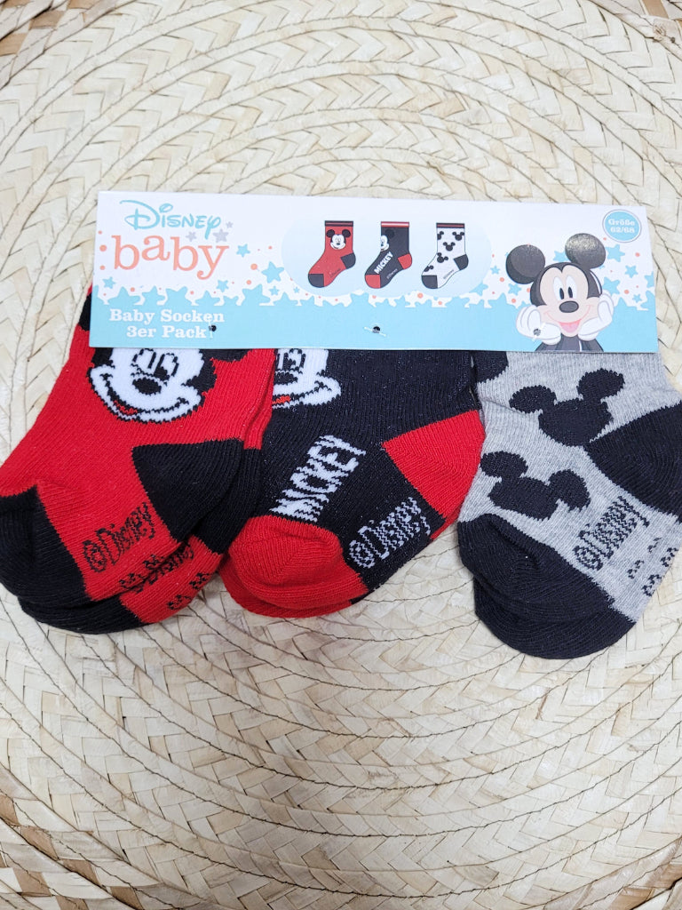 Disney - Socks 3 Pairs - Mickey Mouse, MinniePrincesses - Cute, Comfy, High-Quality
