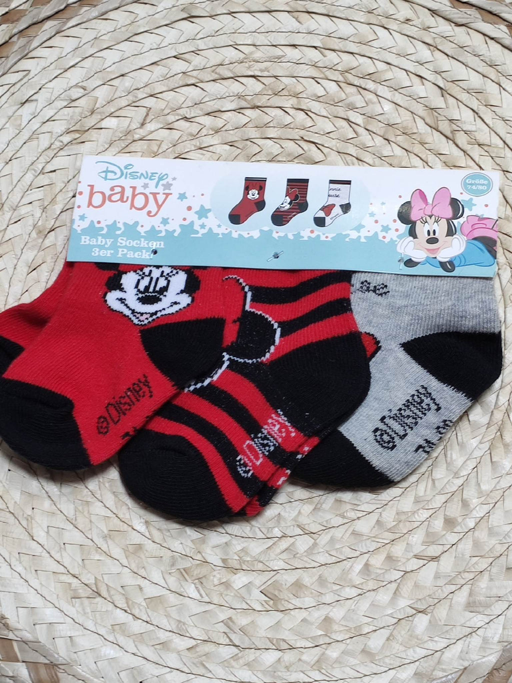 Disney - Socks 3 Pairs - Mickey Mouse, MinniePrincesses - Cute, Comfy, High-Quality