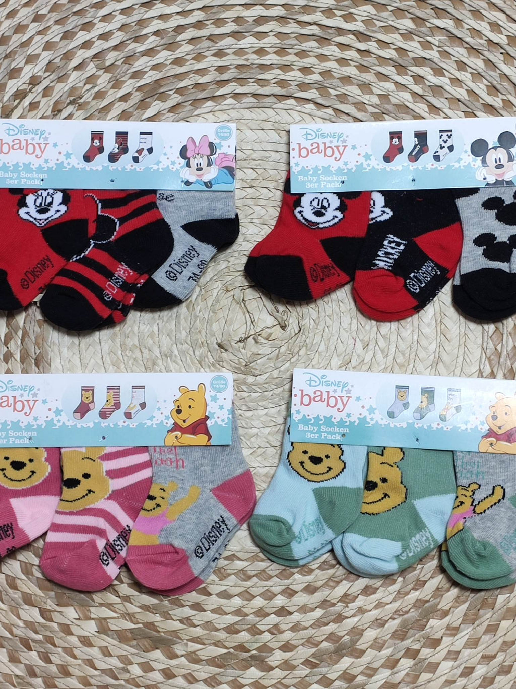 Disney - Socks 3 Pairs - Mickey Mouse, MinniePrincesses - Cute, Comfy, High-Quality
