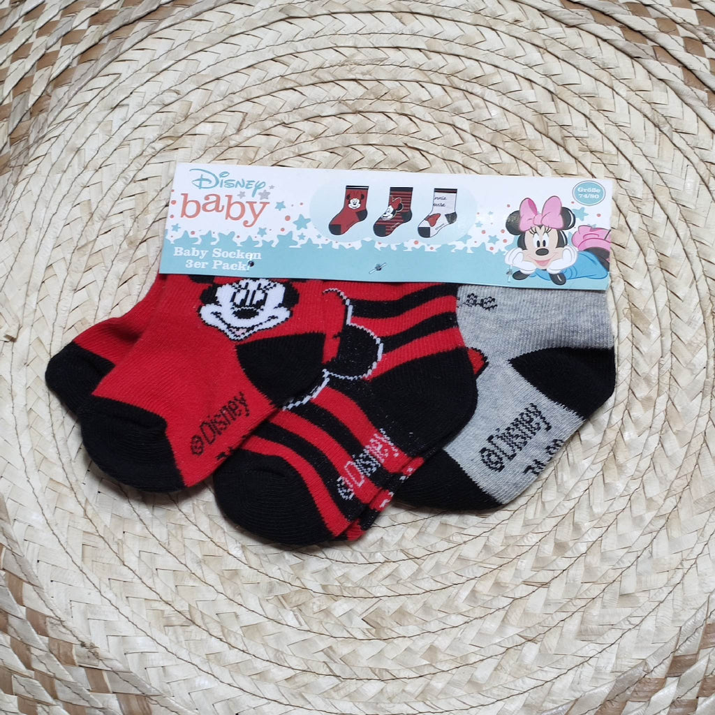 Disney - Socks 3 Pairs - Mickey Mouse, MinniePrincesses - Cute, Comfy, High-Quality