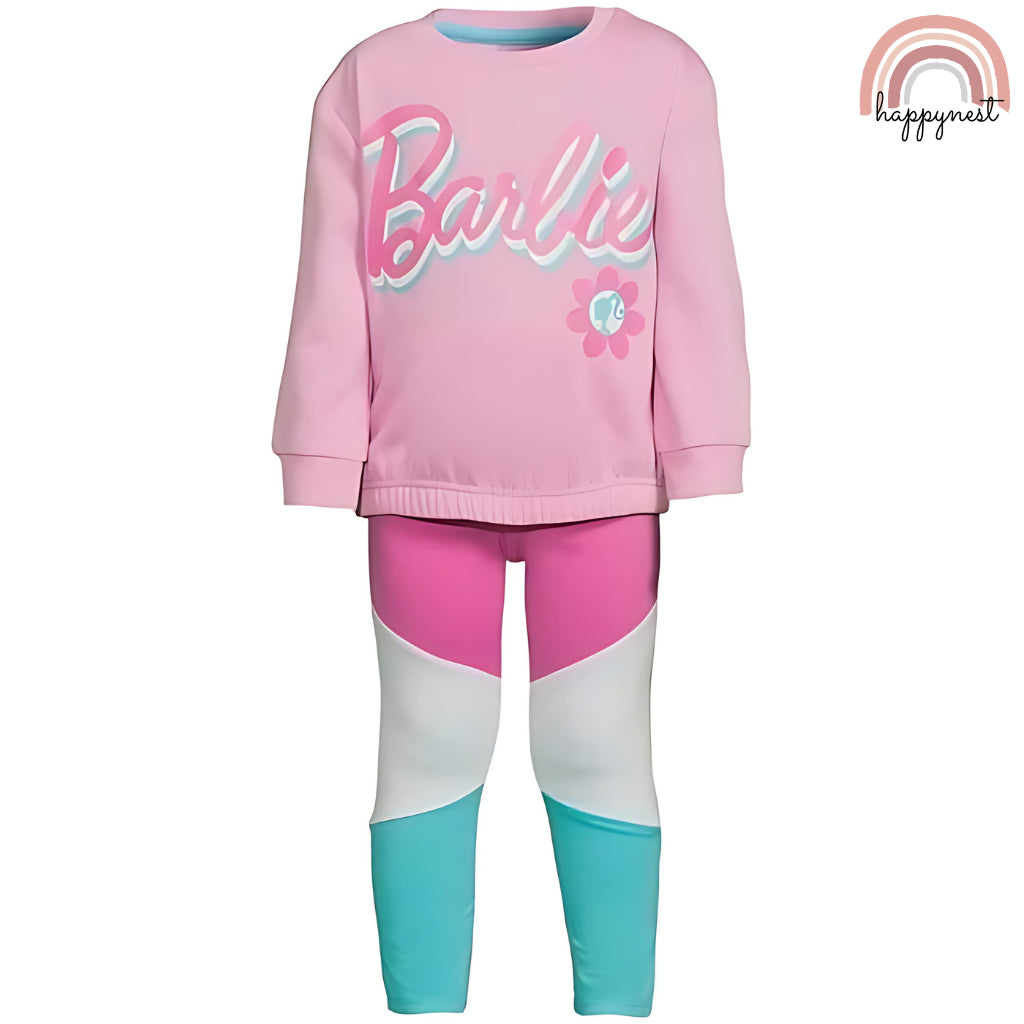 Barbie Tracksuit Pink Sweatshirt and Leggings Cute OOTD for Girls SS149 2-5 Years
