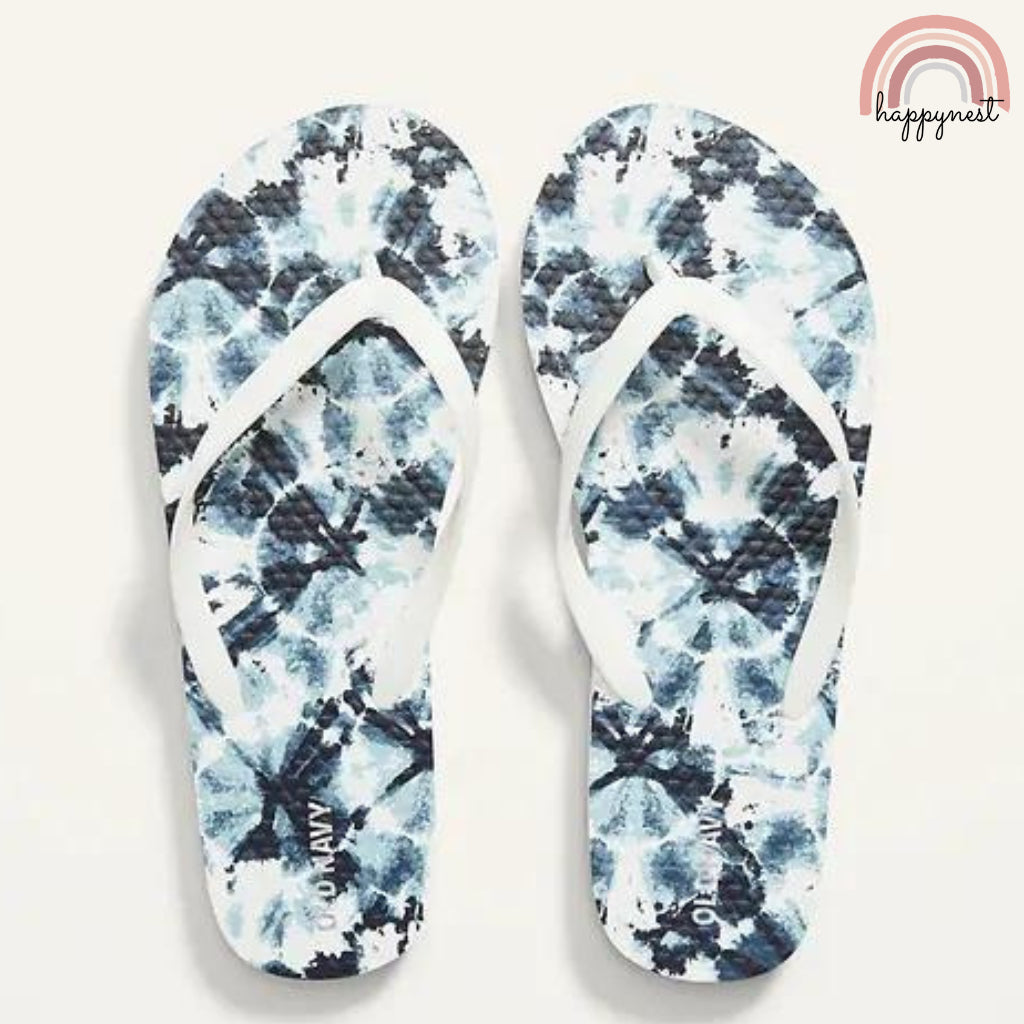 Old Navy Slipper Blue Tie Dye Flip Flop Sandals for Girls Size 1-2 (0708-C8)