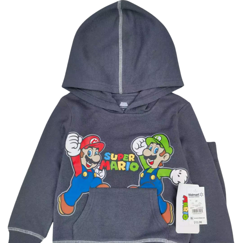 HM Super Mario Nintendo Hoodie Pullover Zipper Black OOTD 12 Months Old - 5 Years Old SS103