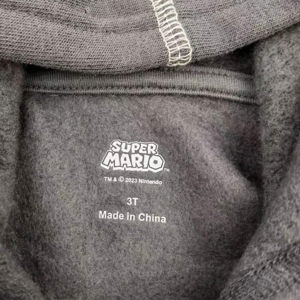 HM Super Mario Nintendo Hoodie Pullover Zipper Black OOTD 12 Months Old - 5 Years Old SS103