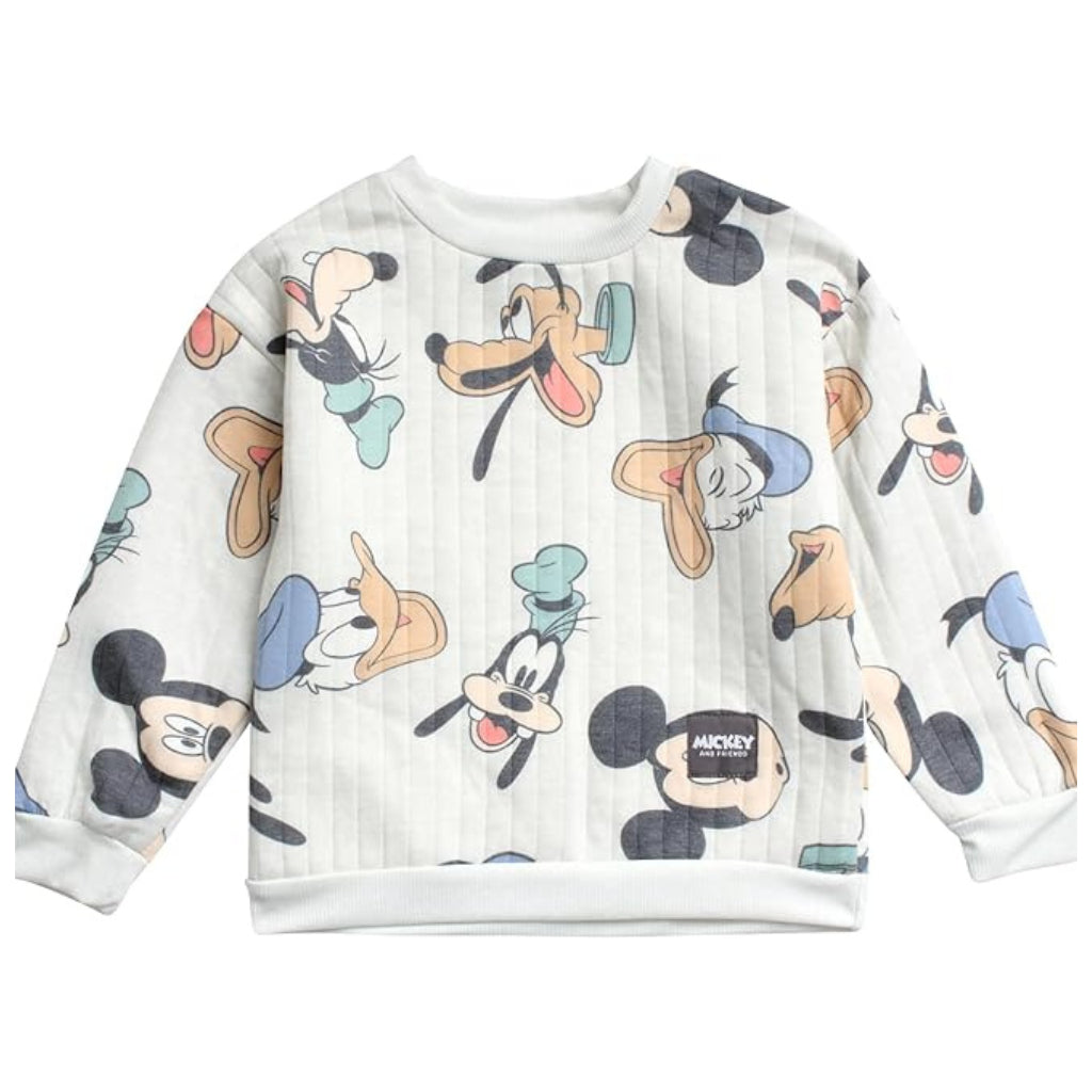 Happynest Beige Disney Mickey Mouse Hoodie Jacket Boys 2-Piece Set for 3M - 6 Years Old SS60