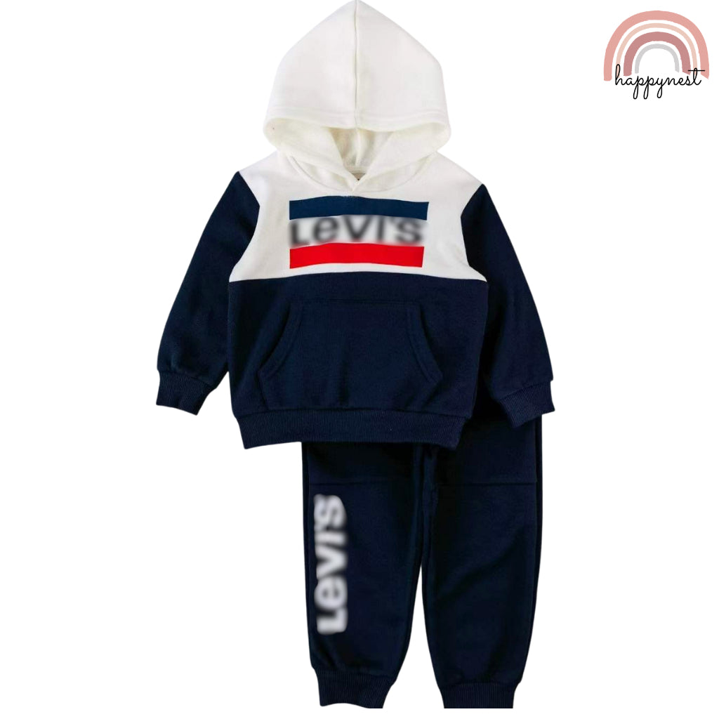 Tommy Hilfiger White Hoodie Little L3v! OOTD Coords Tracksuit Sweatshirt Terno Set White 2-8Y SS164