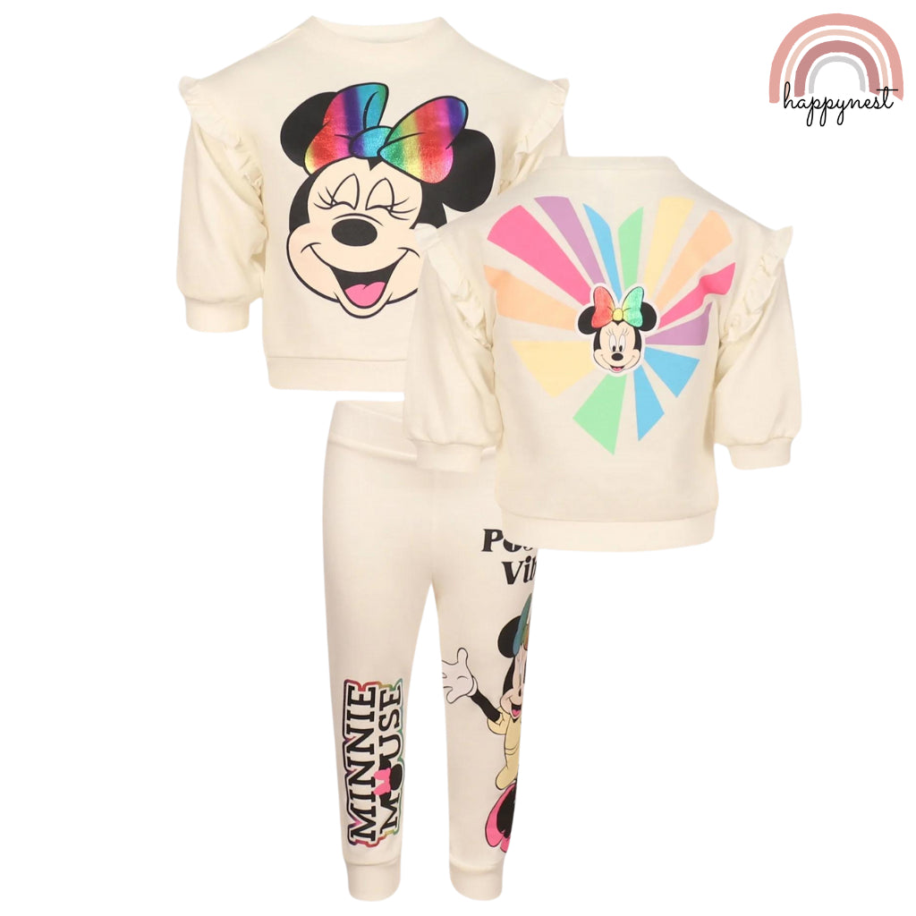 Disney Minnie Tracksuit White USA Jogger pants SS173 Baby Girl 3 Months Old - 6 Years Old