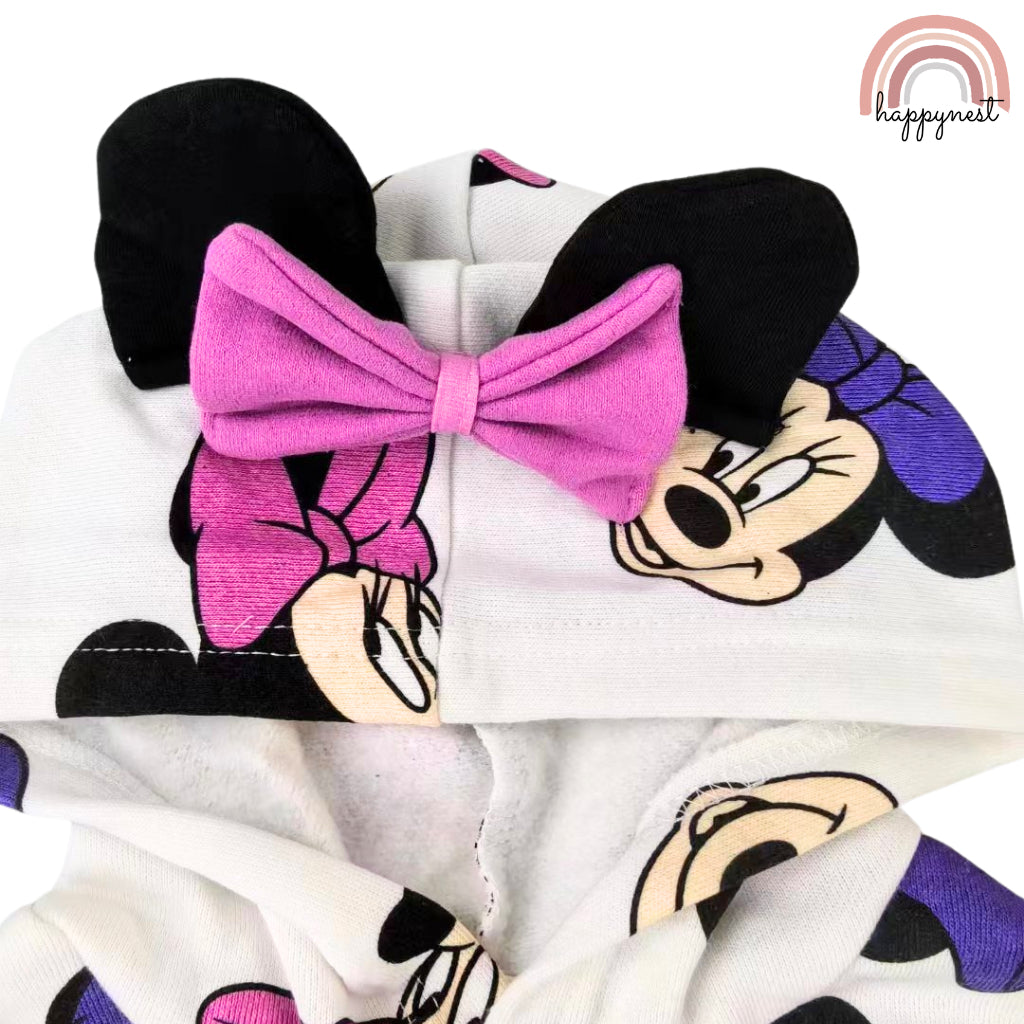 Happynest Disney Minnie Off-White Ribbon Cute Kids Cartoon Character Jacket Hoodie SS222 2-6Y