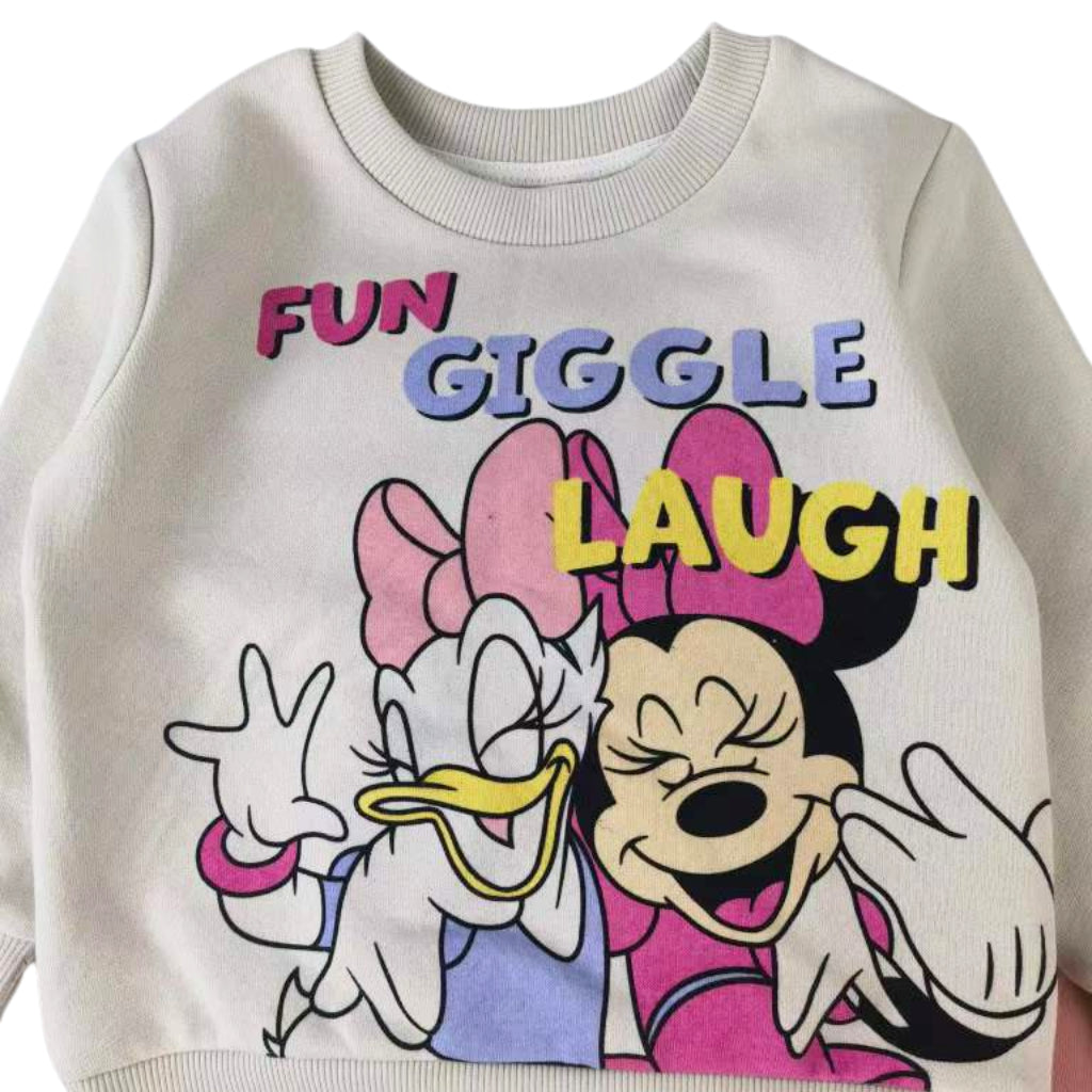 Happynest Minnie Mouse Girls Sweatshirt Tracksuit h and m Tracksuit Jogger + Terno Sets (2-6Y)