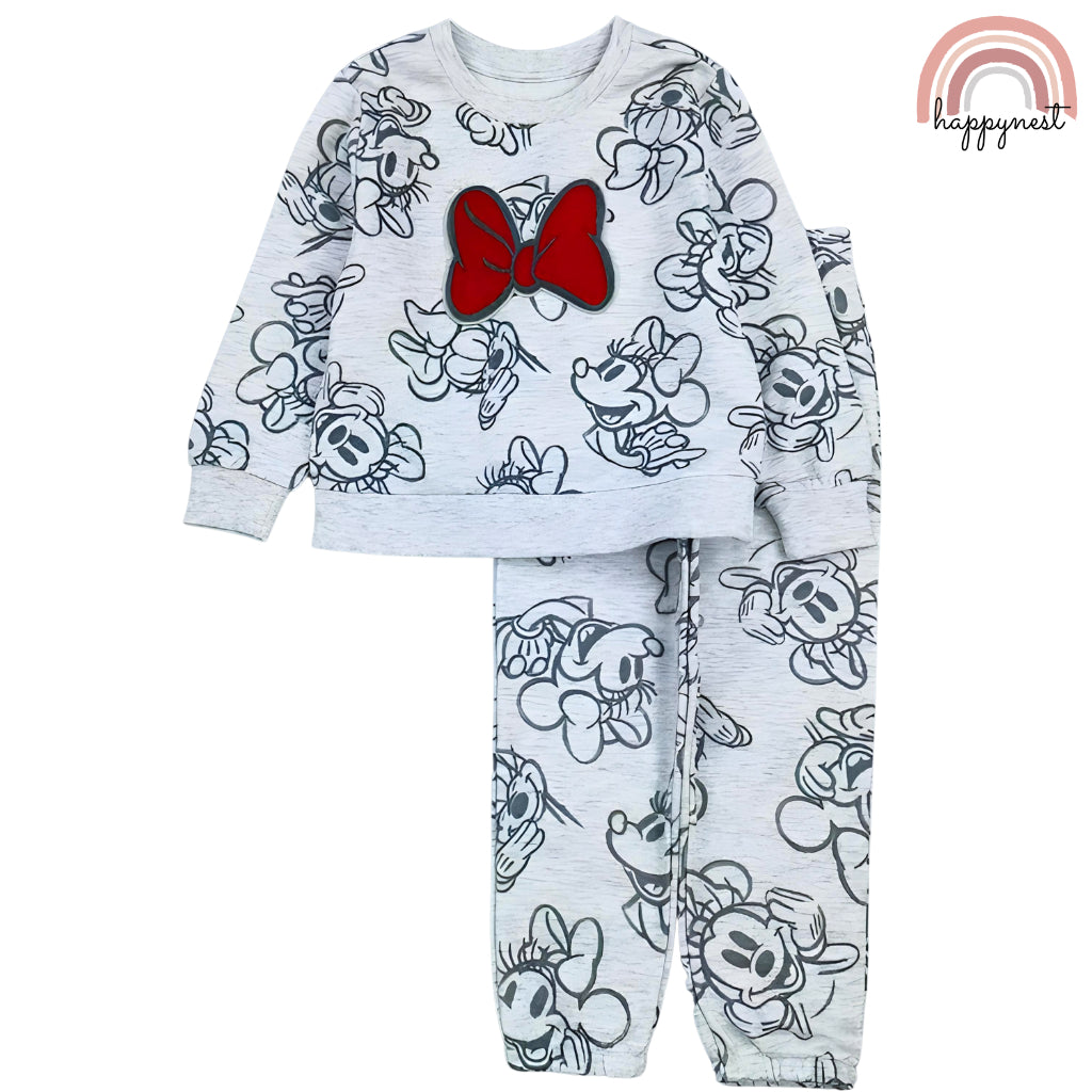 Minnie Mouse White Sweatshirt Imported Terno For Girls 2-5 Years Old Branded SS88