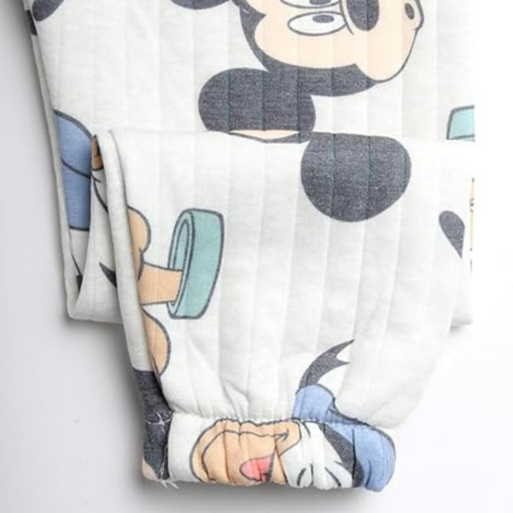 Happynest Beige Disney Mickey Mouse Hoodie Jacket Boys 2-Piece Set for 3M - 6 Years Old SS60