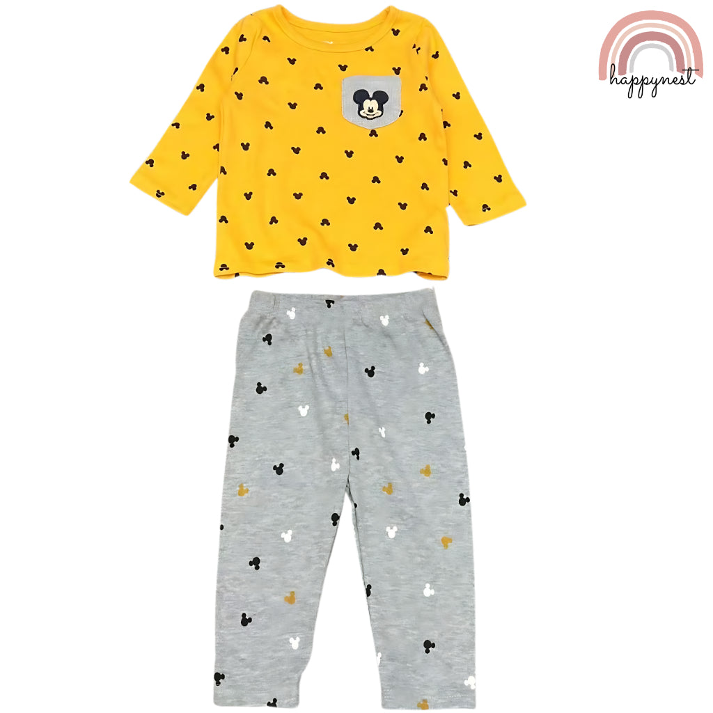 Mickey Mouse Tracksuit Yellow Baby Sweatshirt and Terno Set Premium Tracksuit 0-9 Months SS126
