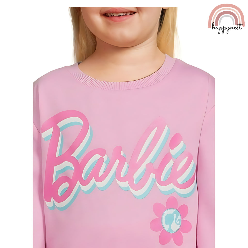 Barbie Tracksuit Pink Sweatshirt and Leggings Cute OOTD for Girls SS149 2-5 Years