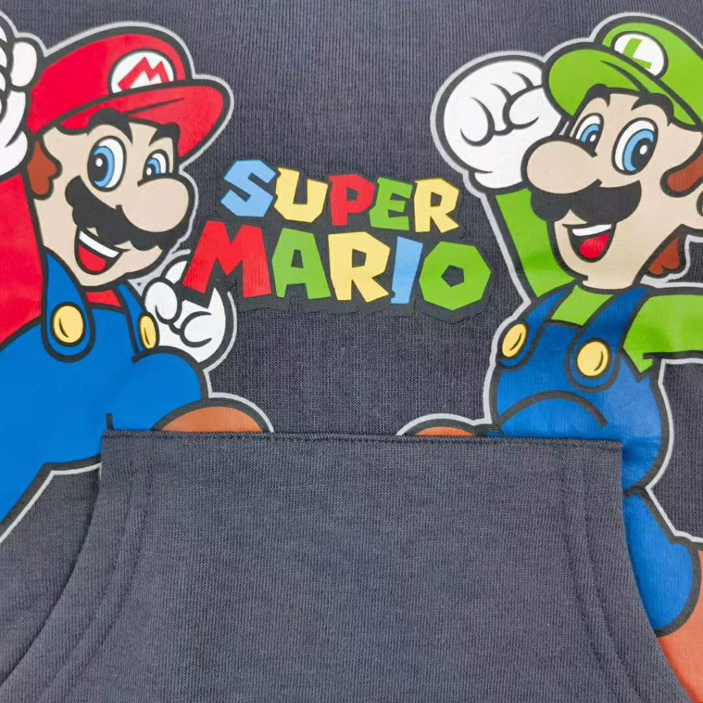 HM Super Mario Nintendo Hoodie Pullover Zipper Black OOTD 12 Months Old - 5 Years Old SS103