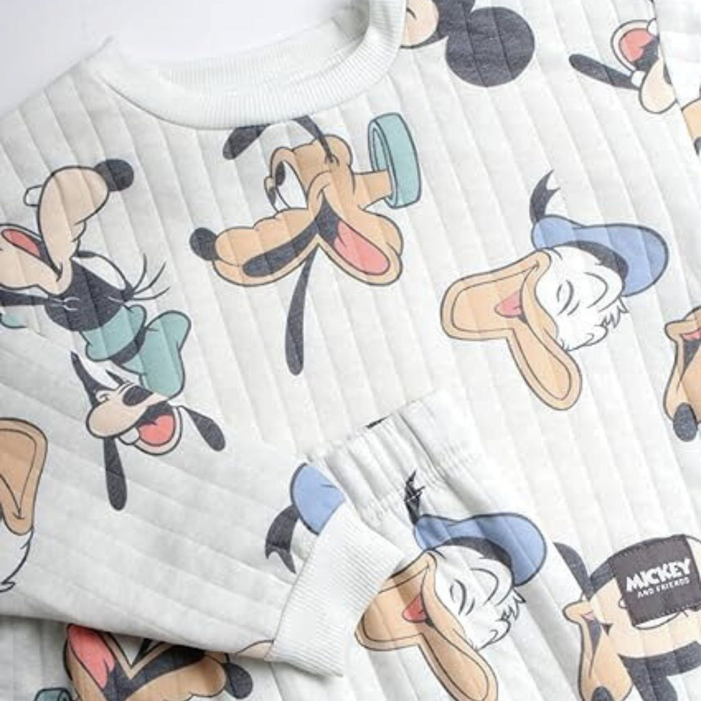 Happynest Beige Disney Mickey Mouse Hoodie Jacket Boys 2-Piece Set for 3M - 6 Years Old SS60