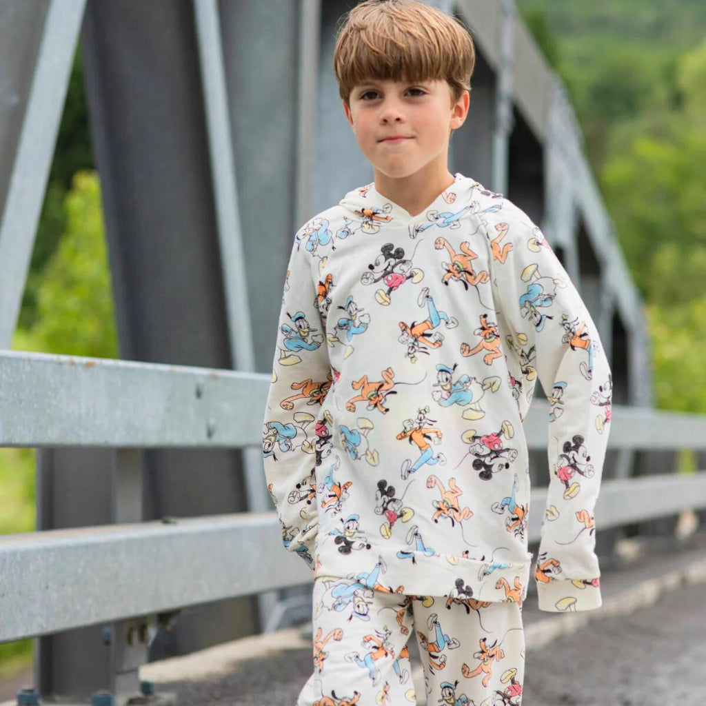 Happynest Beige Disney Mickey Mouse Hoodie Jacket Boys 2-Piece Set for 3M - 6 Years Old SS60