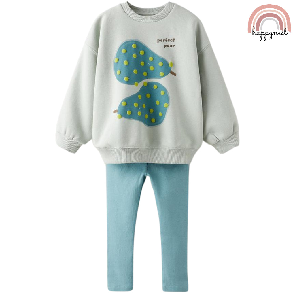 Fashionable zara Sweatshirt and Leggings Coord for Girls 2-8 Years Old