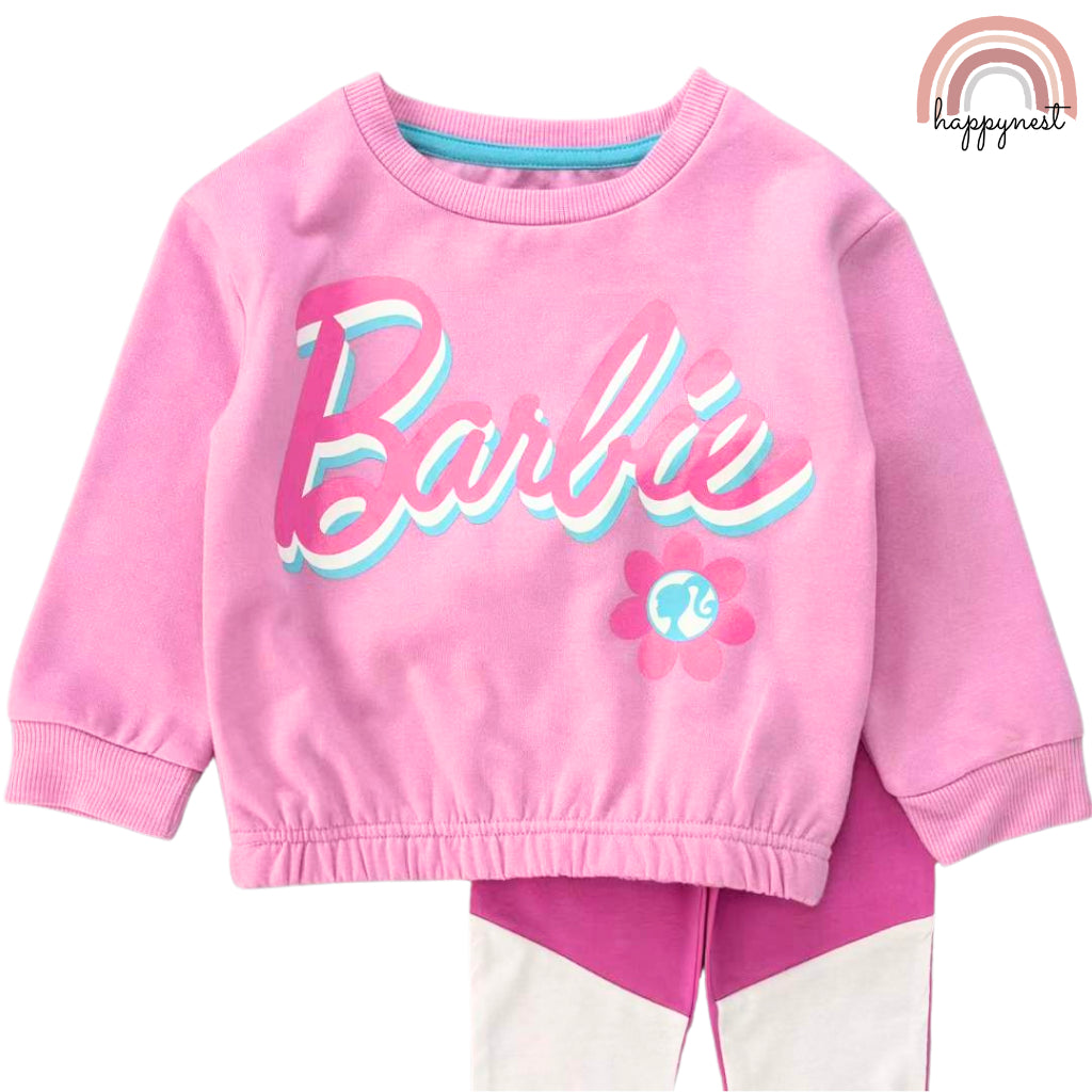 Barbie Tracksuit Pink Sweatshirt and Leggings Cute OOTD for Girls SS149 2-5 Years