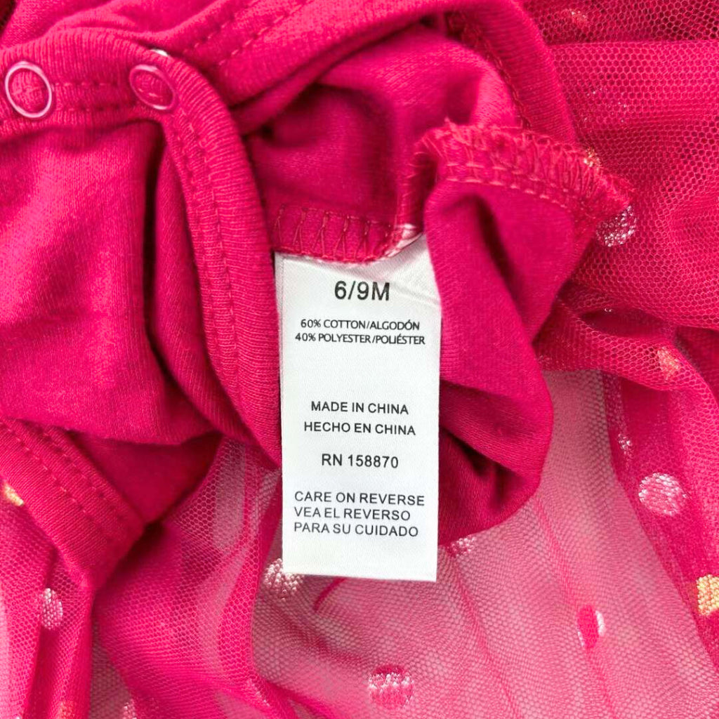 Baby Girl Dress Tutu Red Set Just Lizzy 2-Piece Red Gold Dots  (0-12 Months) AA19