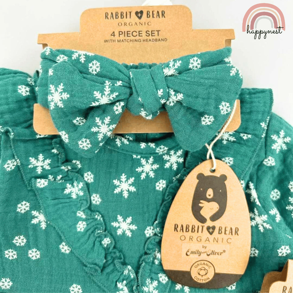 Happynest Baby Girl OOTD 3-Piece Set Dress Socks Headband 0 - 12 Months Old Baby AA43