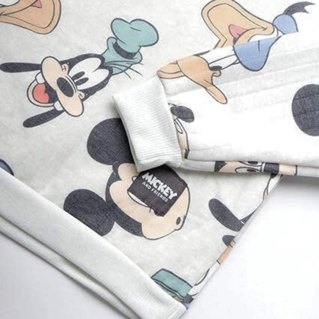 Happynest Beige Disney Mickey Mouse Hoodie Jacket Boys 2-Piece Set for 3M - 6 Years Old SS60