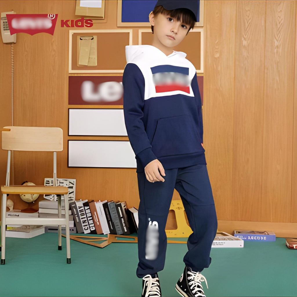 Tommy Hilfiger White Hoodie Little L3v! OOTD Coords Tracksuit Sweatshirt Terno Set White 2-8Y SS164