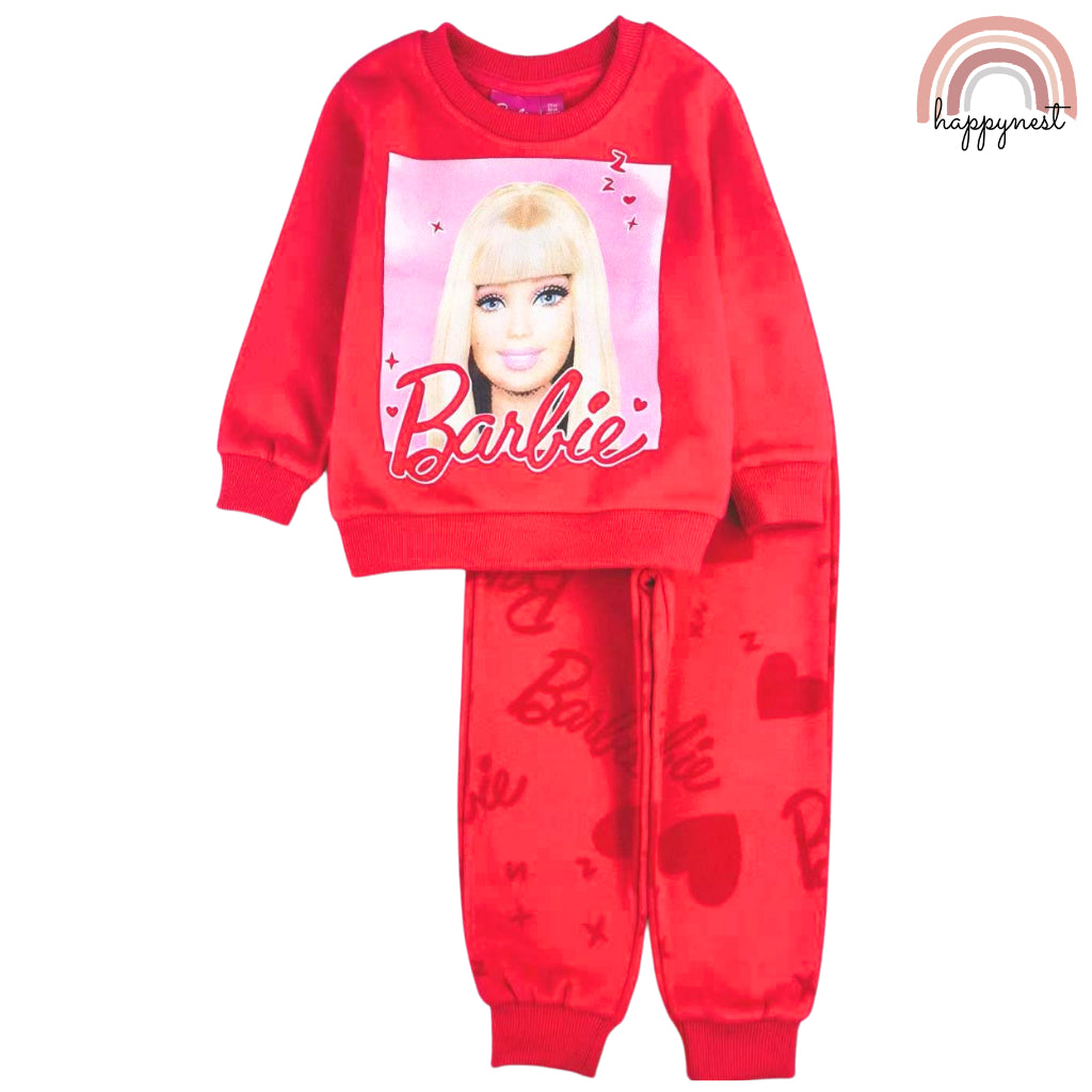 Barbie Girls Tracksuit 2-Piece Set Red Sweatshirt & Jogger Pants 2-6 Years SS148