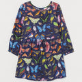 HM Long Sleeves Patterned Dress Colorful Butterfly for Girls 2-10 Years Old HM-1109-A7