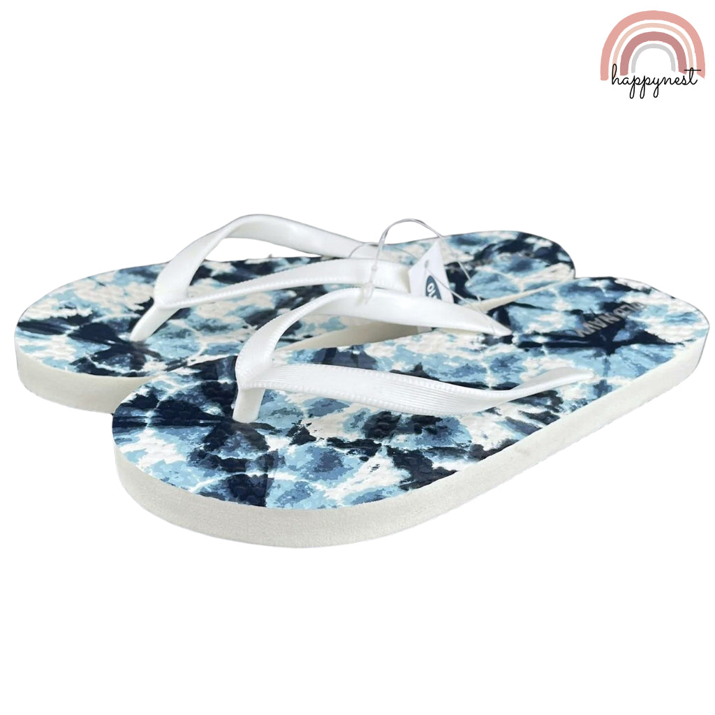Old Navy Slipper Blue Tie Dye Flip Flop Sandals for Girls Size 1-2 (0708-C8)