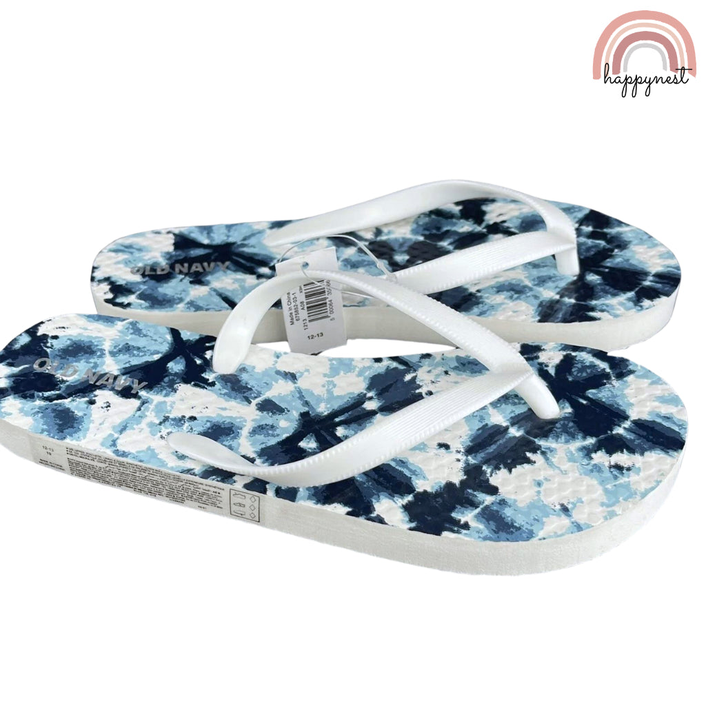 Old Navy Slipper Blue Tie Dye Flip Flop Sandals for Girls Size 1-2 (0708-C8)