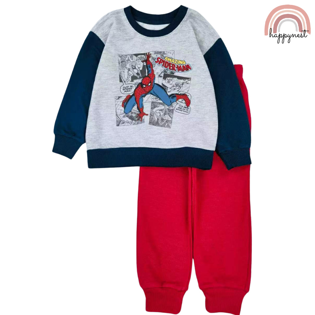 Spiderman Tracksuit Sweatshirt Jogger Set OOTD Terno Boys 18 Months - 5 Years Old SS98