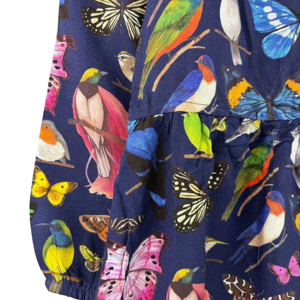 HM Long Sleeves Patterned Dress Colorful Butterfly for Girls 2-10 Years Old HM-1109-A7