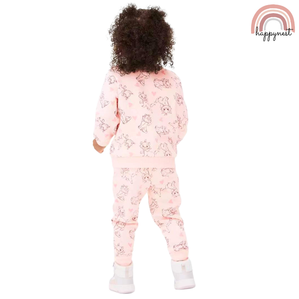 Aristocats Tracksuit Baby Pink Terno Sweatshirt and Jogger Coord Set for Baby Girl 0-36 Months