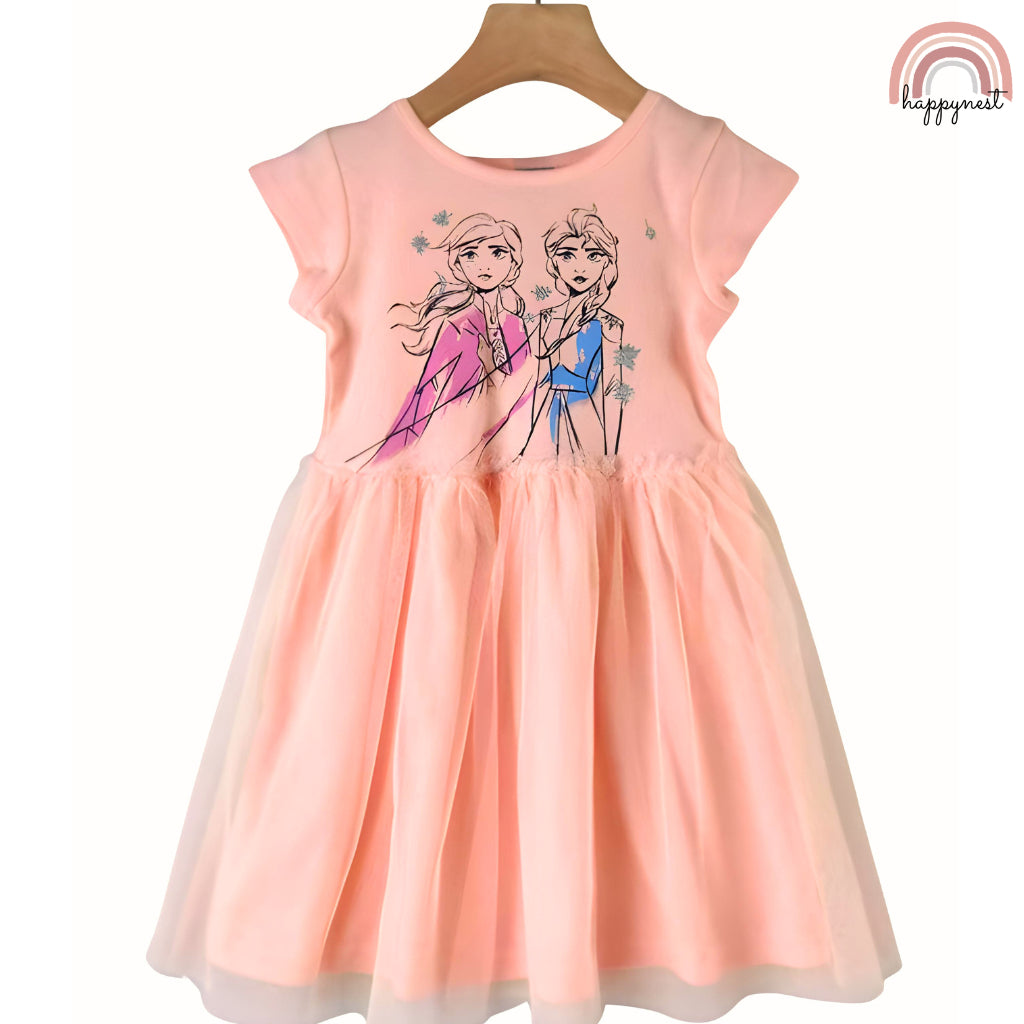 Frozen Elsa Tutu Dress Sparkle Orange Princess for Girls 2-4 Years Old HM-1109-A3