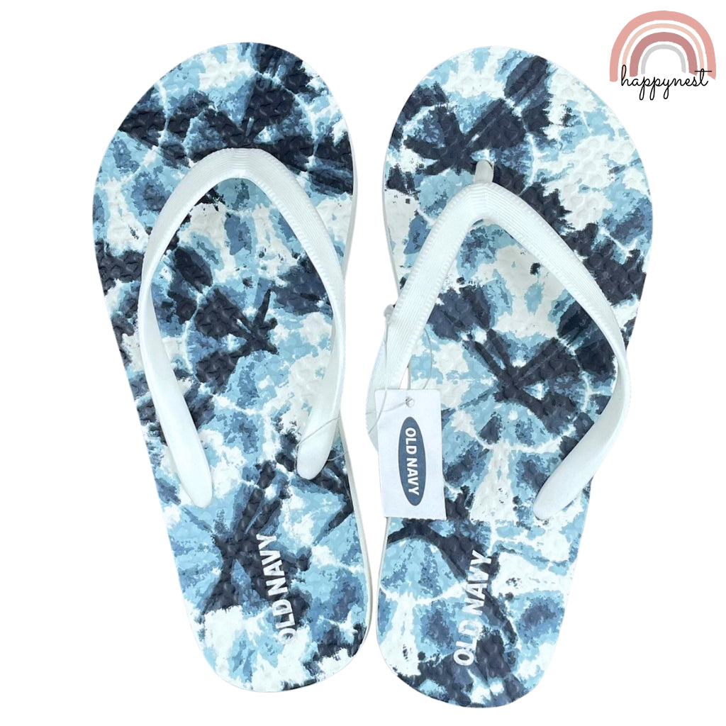 Old Navy Slipper Blue Tie Dye Flip Flop Sandals for Girls Size 1-2 (0708-C8)