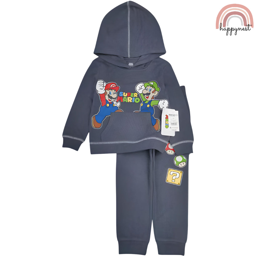 HM Super Mario Nintendo Hoodie Pullover Zipper Black OOTD 12 Months Old - 5 Years Old SS103