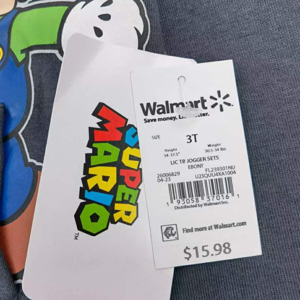 HM Super Mario Nintendo Hoodie Pullover Zipper Black OOTD 12 Months Old - 5 Years Old SS103