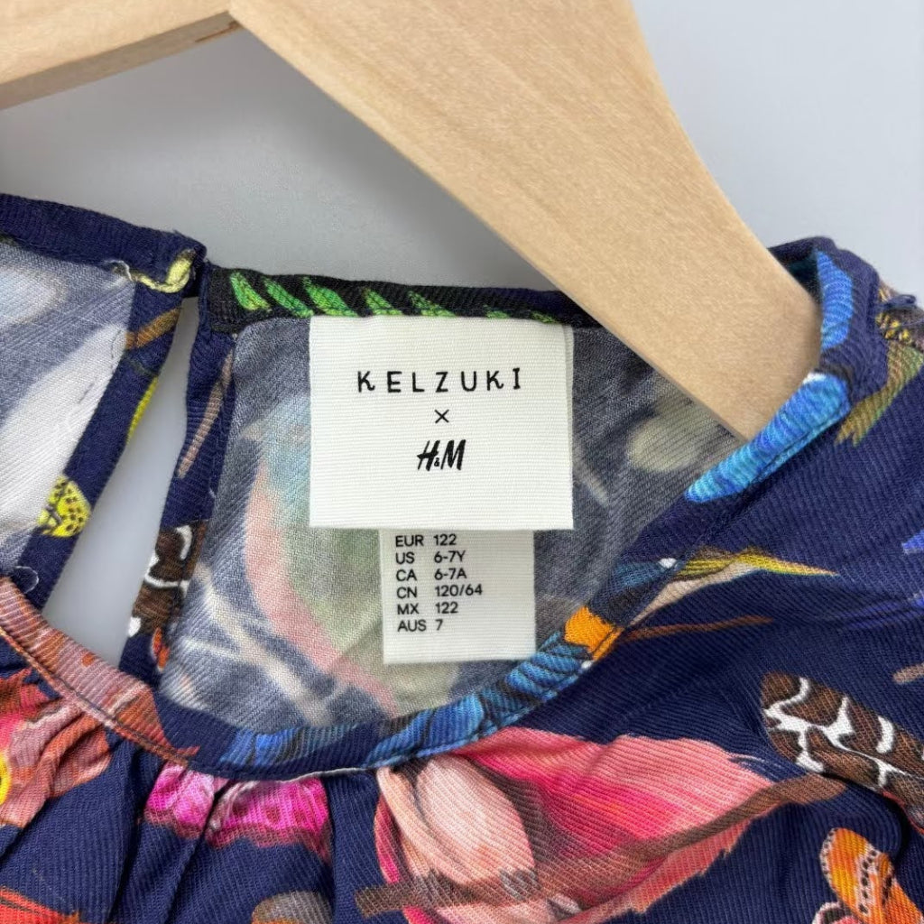 HM Long Sleeves Patterned Dress Colorful Butterfly for Girls 2-10 Years Old HM-1109-A7