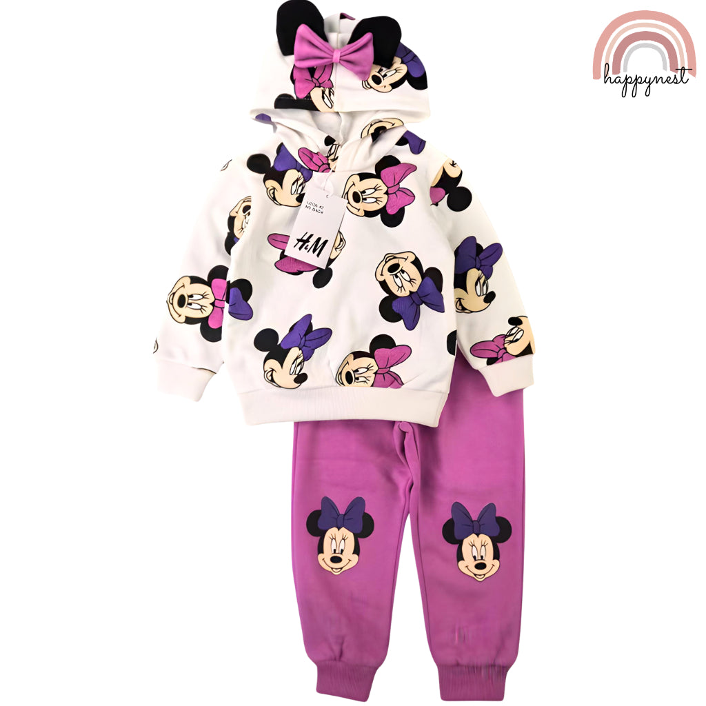 Happynest Disney Minnie Off-White Ribbon Cute Kids Cartoon Character Jacket Hoodie SS222 2-6Y