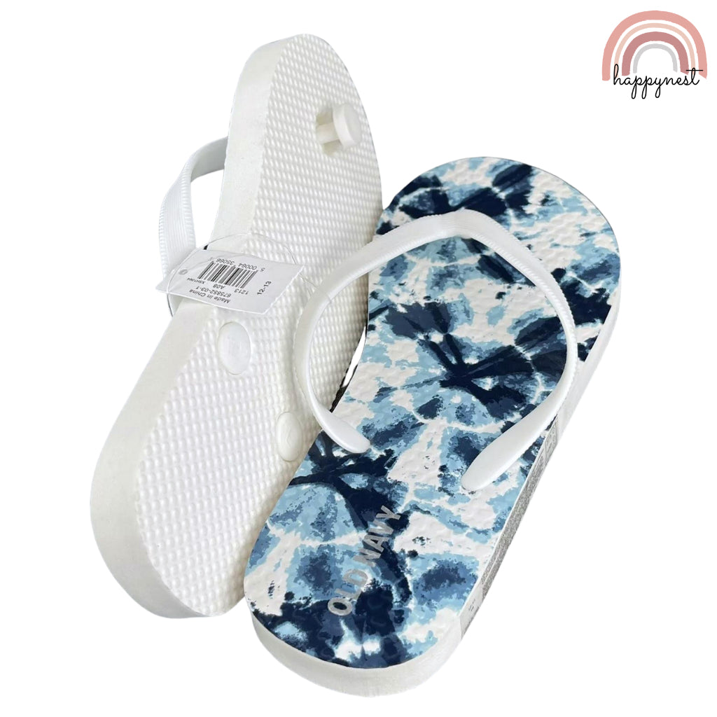 Old Navy Slipper Blue Tie Dye Flip Flop Sandals for Girls Size 1-2 (0708-C8)