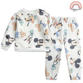 Happynest Beige Disney Mickey Mouse Hoodie Jacket Boys 2-Piece Set for 3M - 6 Years Old SS60