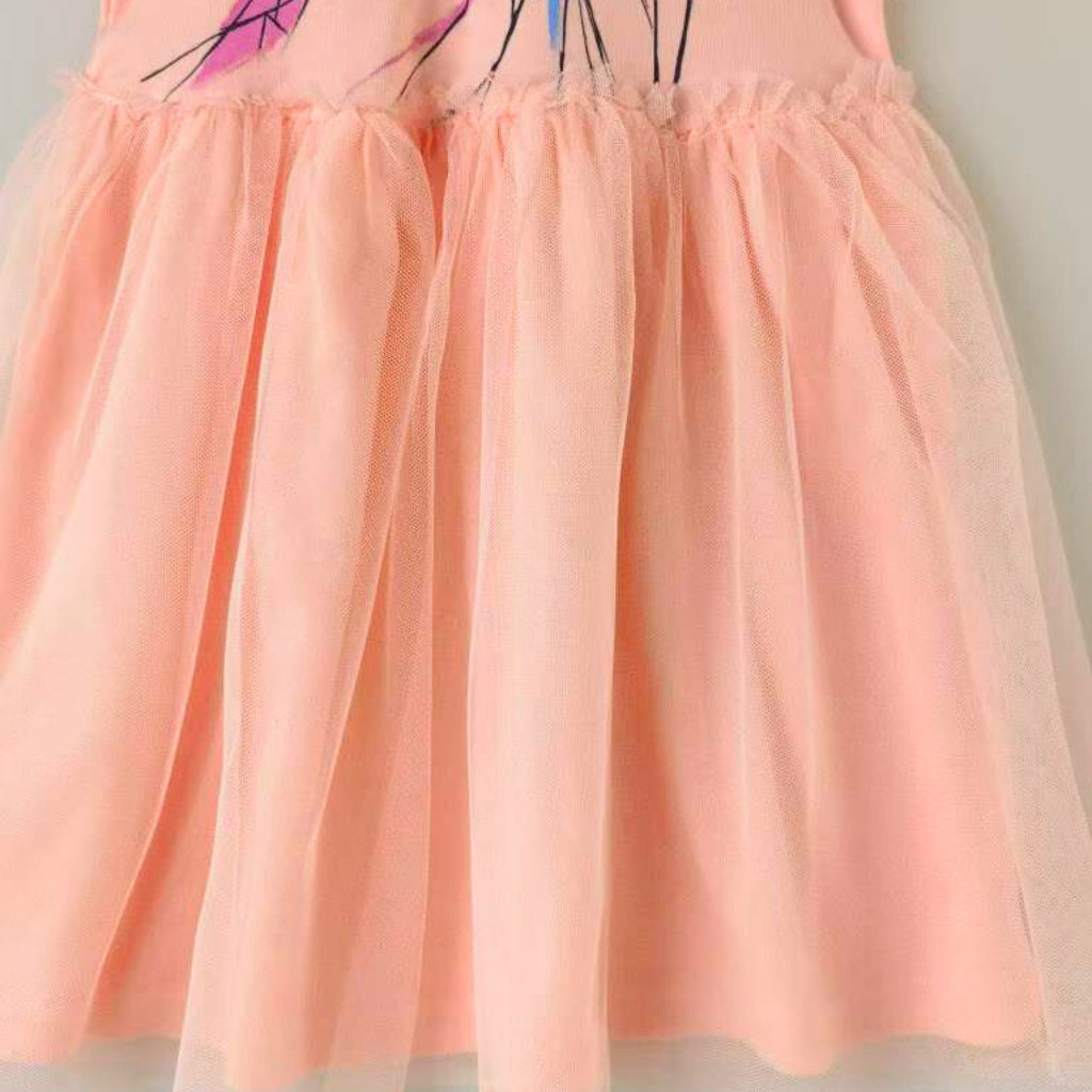 Frozen Elsa Tutu Dress Sparkle Orange Princess for Girls 2-4 Years Old HM-1109-A3