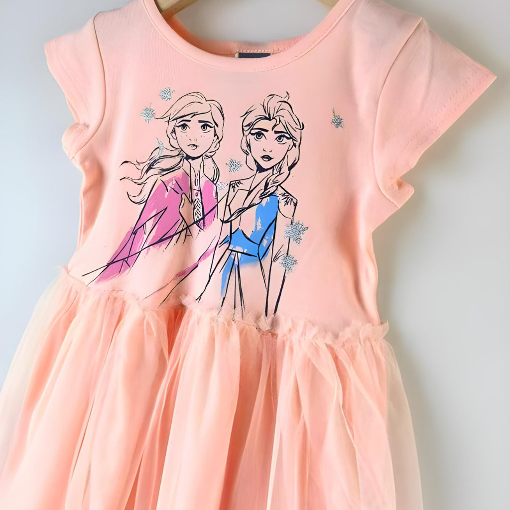 Frozen Elsa Tutu Dress Sparkle Orange Princess for Girls 2-4 Years Old HM-1109-A3